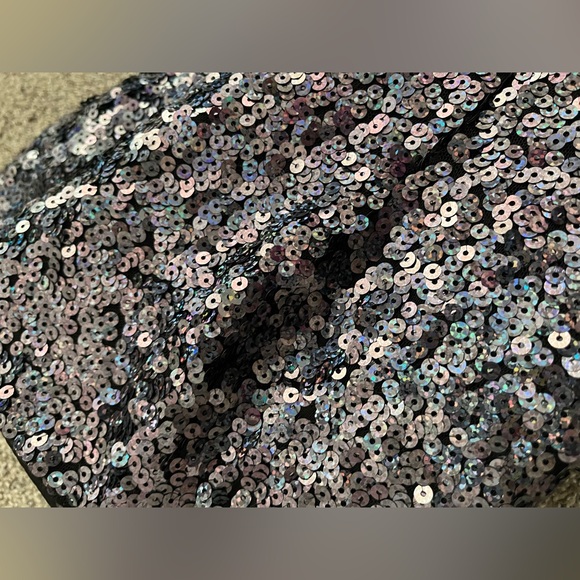 French Connection Lunar Sparkle Jumpsuit sequin size 4 small New Years flare leg - Picture 12 of 12